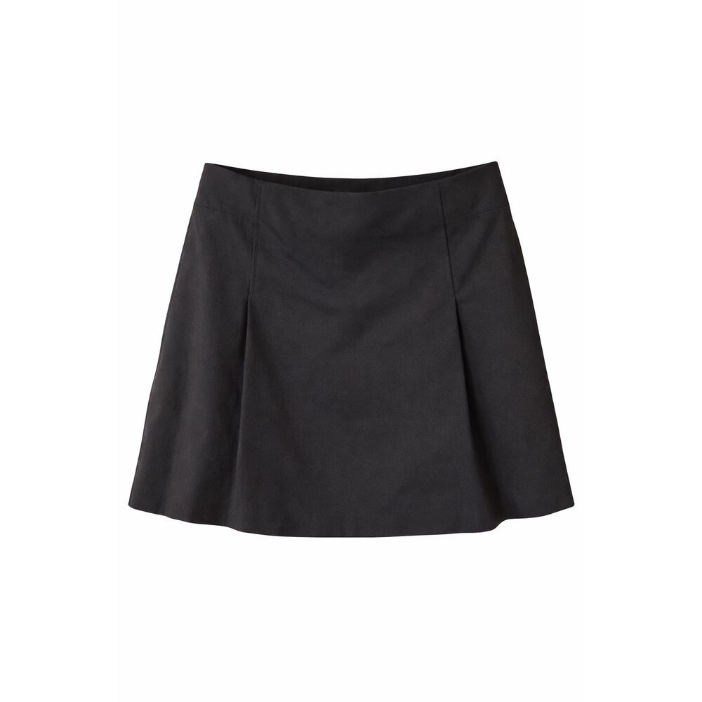 MNG Mango Black Pleated Mini Skirt Womens Size Large Viscose Blend Career Casual